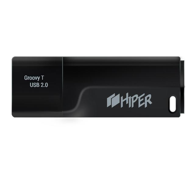 Накопитель HIPER USB2 Flash 16GB Hiper Groovy T, черный